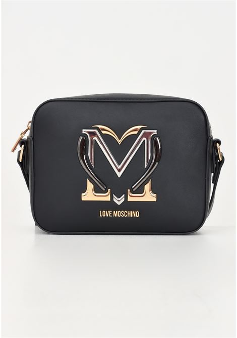 Borsa a tracolla nera da donna con logo LOVE MOSCHINO | JC4327PP0LKN0000